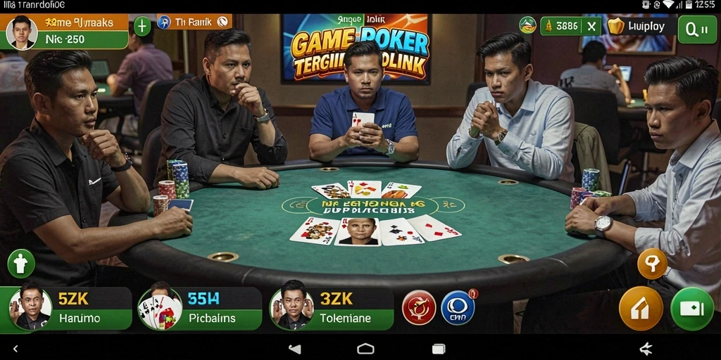 Screenshot gameplay Poker di 5ZK yang menampilkan suasana kompetitif.