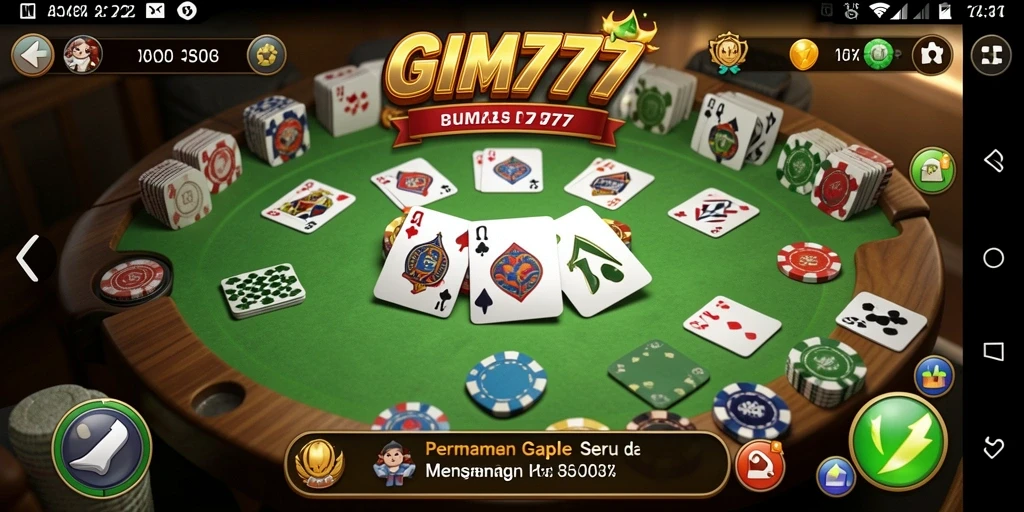 Tampilan gameplay Gaple yang seru di GIM777.