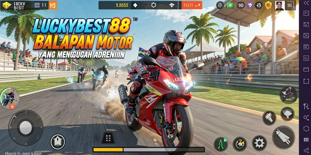 Gameplay balapan motor yang intens dan mengasyikkan di LUCKYBEST88.