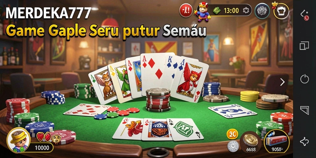 Tampilan gameplay seru Gaple di MERDEKA777 dengan grafis menawan.