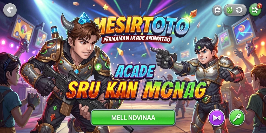 Tampilan gameplay seru dari MESIRTOTO, menunjukkan keseruan bermain arcade.