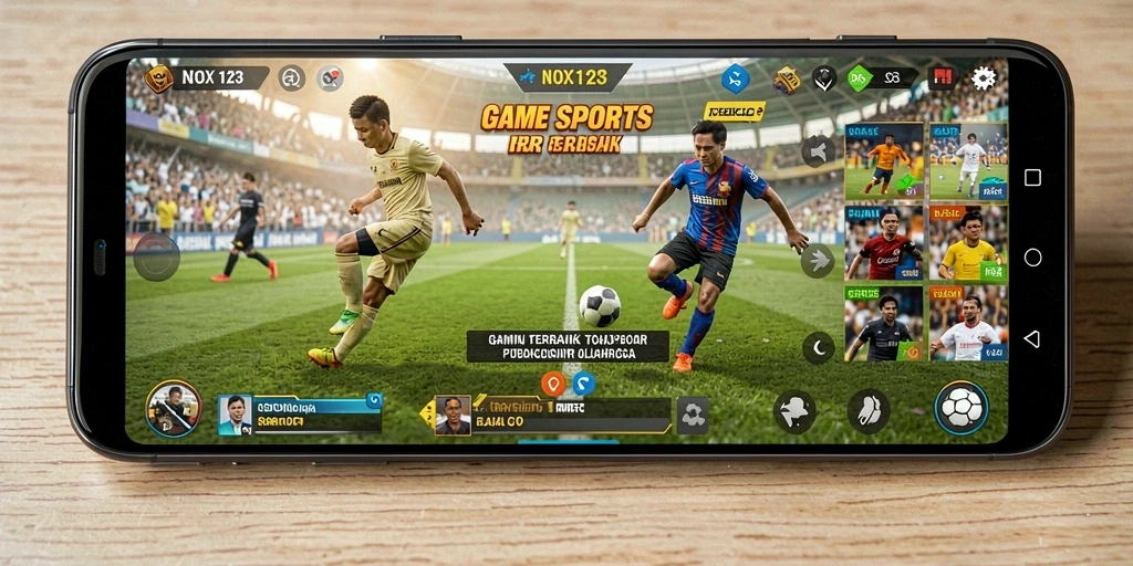 Tampilan gameplay yang realistis di NOX123 dengan aksi olahraga yang seru.