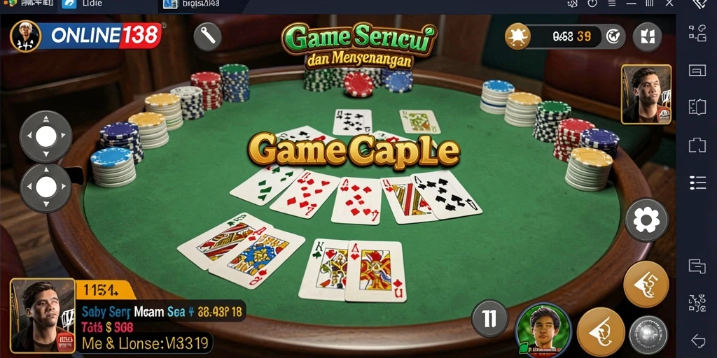 Tampilan gameplay seru di ONLINE138 saat bermain Gaple.